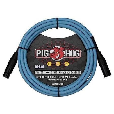 Pig Hog PHMH10DB 六角シリーズマイクケーブル 10フィート ダフネブルー 特許出願中...