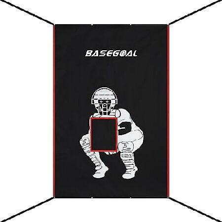 　BaseGoal 4&apos;x6&apos; Vinyl Backstop,Baseball Backstop,B...