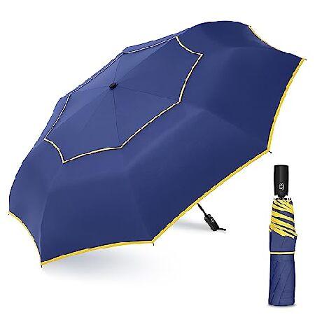 SATOL 62インチ Lサイズ ゴルフ傘 雨用 自動オーバーサイズ 防風 ダブルキャノピー 通気口...