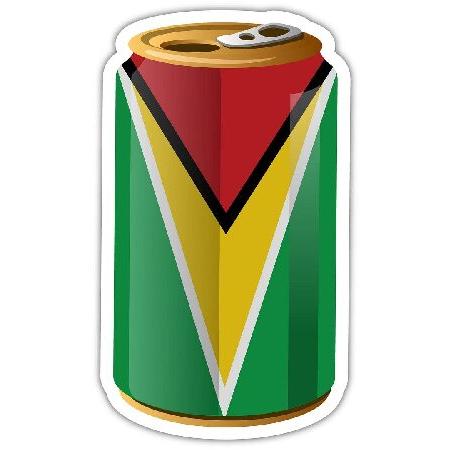 Guyana Flag Soda Can Sticker | Beer Can Aluminum C...