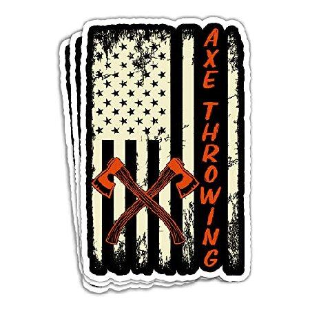 HUVITEE (3Pcs) Axe Throwing Stickers American Flag...