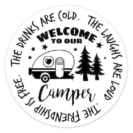 Welcome to Our Camper Sticker - 5&quot; Laptop Sticker ...