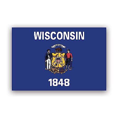 fagraphix Wisconsin Flag Sticker Decal - Self Adhe...