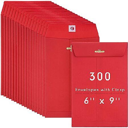 　300 Pcs 6 x 9 Manilla Envelopes Clasp Envelope Kr...