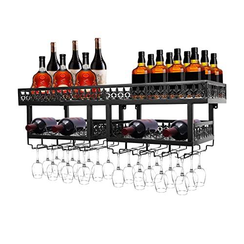 TBVECHI Wall-Mounted Wine Rack, Large Storage Capa...