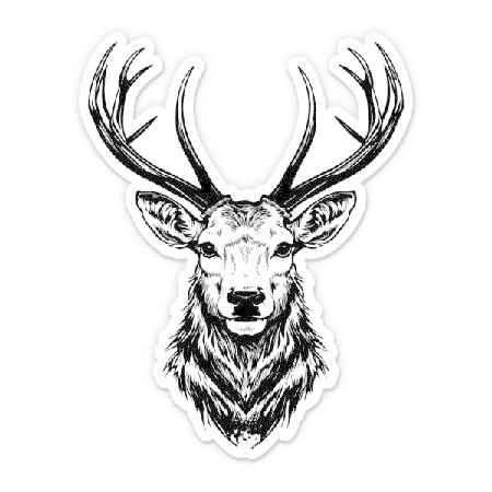 Buck Deer Elk Vinyl Sticker - Car Window Bumper La...