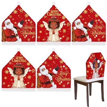 　Newwiee 6 Pcs Christmas Chair Covers Decor Santa ...