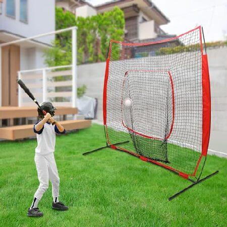 　Baseball and Softball Practice Net, 7 * 7ft Folda...