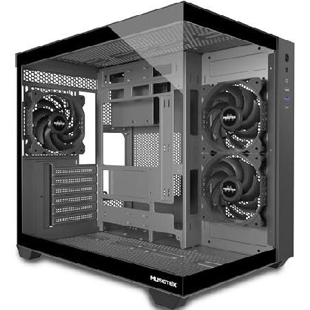 　MUSETEX ATX PC Case, 3 x 120mm Fans Pre-Installed...