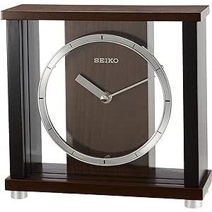 セイコークロック(Seiko Clock) セイコー クロック 置き時計 アナログ 木枠 濃茶...