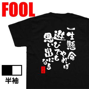おもしろtシャツ メンズ パロディ ( 一生懸命やれば遊びでも思い出になる) 漢字 文字 メッセージ...