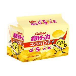 カルビー ポテトチップスコンソメPゴー5パック 140g まとめ買い(×8)|4901330523213(049840)(n)｜the-fuji