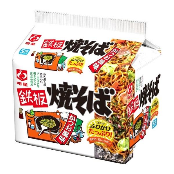 明星 鉄板焼そば かつお風味 5食入り 100g×5 まとめ買い(×6)|4902881051316...