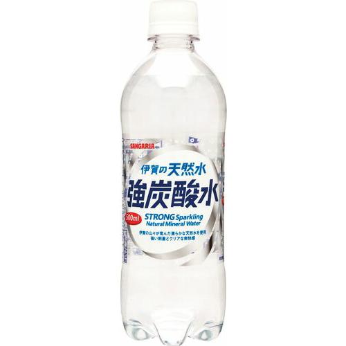 2ケース販売 サンガリア 伊賀の天然水強炭酸水 500ml (×48)(cs002)(n)