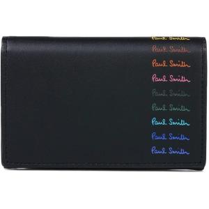 Paul Smith マルチカラードロゴ 3つ折り財布 ミニ財布 フラップ ウォレット 小銭入れ付き...