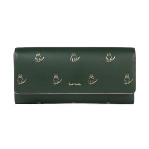 ポールスミス Paul Smith キャットドゥードゥル フラップ かぶせ長財布 レディース ロング ウォレット 純正化粧箱 ショップバッグ付き BPW007 グリーン