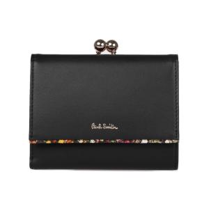 ポールスミス Paul Smith ガーデンフローラルトリム がま口 二つ折り財布 口金 ウォレット 純正化粧箱 ショップバッグ付き BPW103