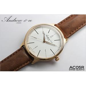 Andrew&co アンドリューアンドコー スイスムーヴ 腕時計 メンズ 革ベルト レザー シンプル ブランド 人気｜the-hacienda