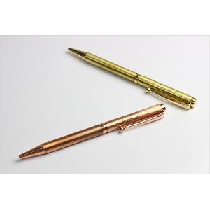 鎚目 鍛金 鍛銅 加工 ボールペン 真鍮 銅｜the-hacienda
