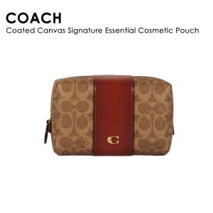 COACH コーチ Coated Canvas Signature Essential Cosmetic Pouch CR514 B4NQ4 メイク 小物 レディース レザー ギフト プレゼント｜the-importshop
