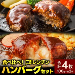 【50％OFFクーポンご利用で5,960円→2,980円】 [ 大人気！ 4月22日から順次発送！]  レンチン2種ハンバーグセット4枚 温めるだけ パテ 冷凍 個包装 小分け｜the-nikuya