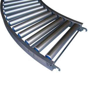 アルミローラーコンベア カーブ（機幅300mmピッチ75mm角度90° ハイ