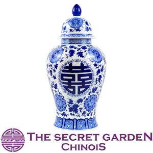 THE-SECRET-GARDEN Blue & White シノワズリ ジンジャージャー ポット