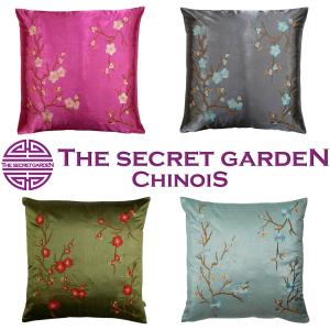 THE-SECRET-GARDEN シノワズリ 花鳥柄 クッションカバー 全4種類 中国