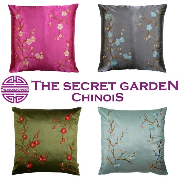 THE-SECRET-GARDEN シノワズリ クッションカバー 全4種類 梅 和モダン 和風 刺繍...