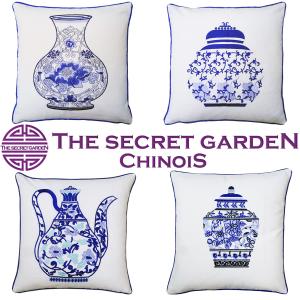 THE-SECRET-GARDEN シノワズリ クッションカバー 全4種類 梅 和モダン
