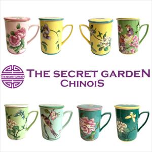 THE-SECRET-GARDEN シノワズリ マグカップ 蓋付 全8種類 花鳥柄 オール