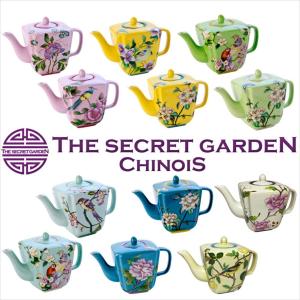 THE-SECRET-GARDEN シノワズリ ティーポット 中国茶器 花鳥柄 オールハンドペイント 食器 陶器 急須 コーヒーポット 手塗 ザ・シークレットガーデン シノワ｜the-secret-garden