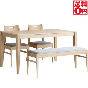 Dining SeT・テーブル・チェア２脚・ベンチのダイニング４点セット DS-3388NA-GY｜the-standard