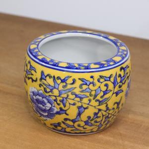 水鉢 ミニ火鉢 鉢カバー 黄底 プランターカバー 睡蓮鉢