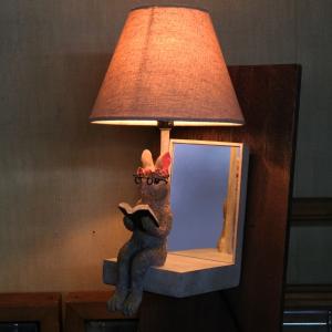 おしゃれ ウォールランプ ミラー付き 壁掛 野うさぎ ガーランド 読書 ウサギ 壁掛け 照明器具 卓上ランプ