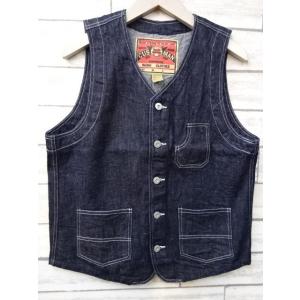 クッシュマン CUSHMAN　10oz. DENIM WORK VEST　21892　BLUE　デニム ワークベスト｜the-whites-wolf