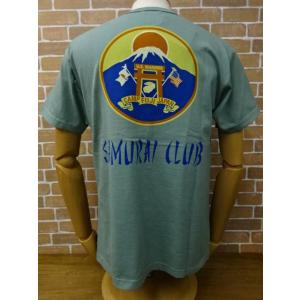 バズリクソンズ BUZZ RICKSON'S    S/S Ｔシャツ　”CAMP FUJI SAMURAI CLUB”　BR78992-148 セージ｜the-whites-wolf