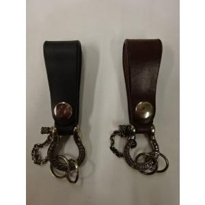 インセプション INCEPTION UKサドルレザー Shackle キー ホルダー（シルバーメッキ...