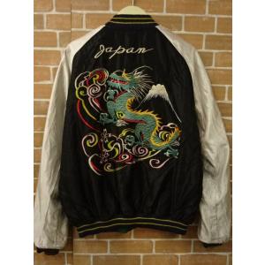 テーラー東洋 アセテートスカジャン “DRAGON”×“JAPAN MAP” 　 TT14571-119 ブラック 　スカジャン　刺繍ジャケット