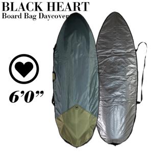 サーフボード バッグ ハードケース 6'0" ショートボード フィッシュ レトロ BLACK HEART 4mm オーストラリア発 軽量 旅行用 日本初上陸｜theagencystore