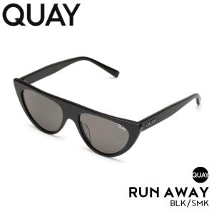 サングラス QUAY AUSTRALIA キーオーストラリア RUN AWAY ブラック スモークレンズ キャットアイ レトロ ファッション 旅行 UVカット オフィシャル正規店｜theagencystore