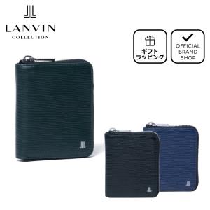 LANVIN COLLECTION RHEIN ラウンドファスナー縦型折り財布  メンズ 折財布 二つ折り ミニ