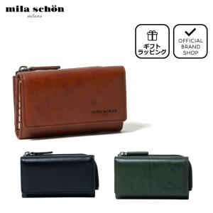 【正規販売店】mila schon SHADOW SMOOTH SERIES キーケース ［ミラ・ショーン］ メンズ 鍵入れ 財布 小銭入れ コインケース レザー｜thebagmania