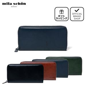 【正規販売店】mila schon SHADOW SMOOTH SERIES ラウンドファスナー長財布 ［ ミラ・ショーン ］ メンズ レザー 本革 大容量 シンプル｜thebagmania