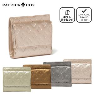 【正規販売店】PATRICK COX ソフィア BOX折り財布 ［パトリック・コックス］ レディース 折財布 二つ折り レザー 本革 薄型 薄い 軽量 メタリック コンパクト｜thebagmania