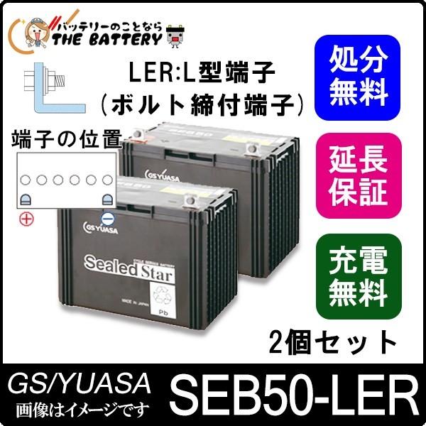 2個セット SEB50 LER L形端子 ボルト締付端子 サイクルバッテリー 蓄電池 自家発電 GS...
