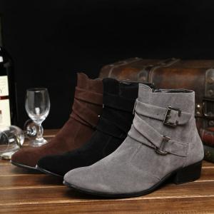 ショートブーツメンズ シークレット  インヒール　