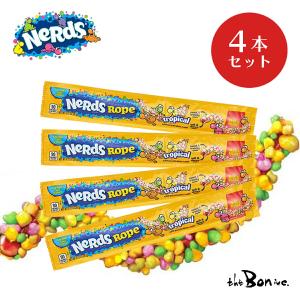 4本セット【ナーズロープ】トロピカル 26g×4本 ｜クリックポスト｜ ASMR グミキャンディ NeRds Rope レインボー アメリカ お試し｜theboninc