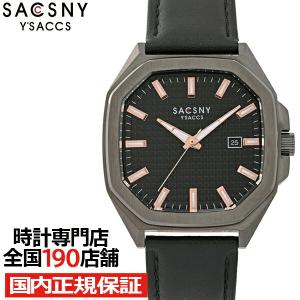 SACCSNY Y'SACCS 3針モデル オクタゴン SY15209-BK1 メンズ 腕時計 クオーツ 革ベルト ブラック LB2024｜theclockhouse-y