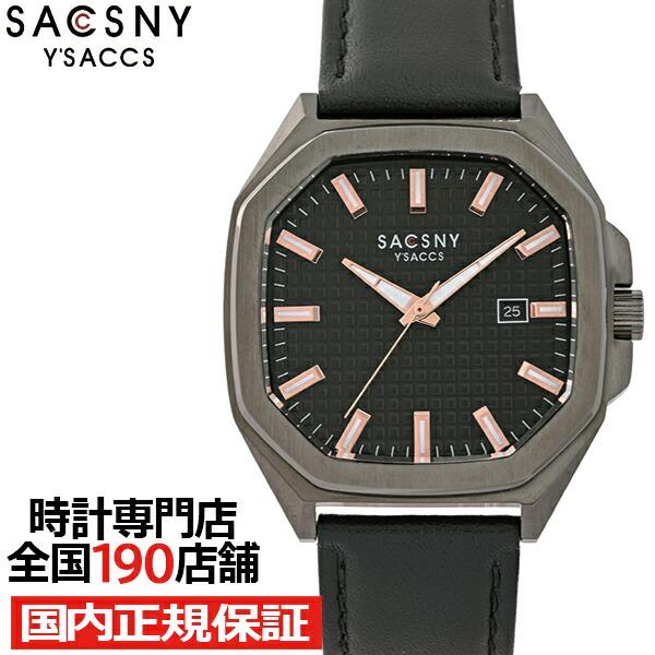 SACCSNY Y&apos;SACCS 3針モデル オクタゴン SY15209-BK1 メンズ 腕時計 クオ...